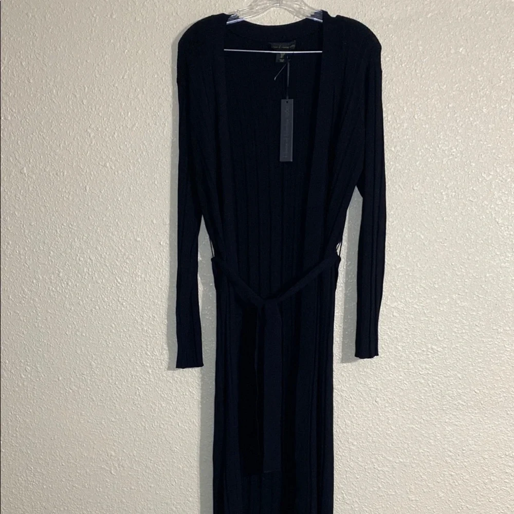 NWT House of Harlow 1960 Black Long Open Front Cardigan Size L - Picture 2 of 13